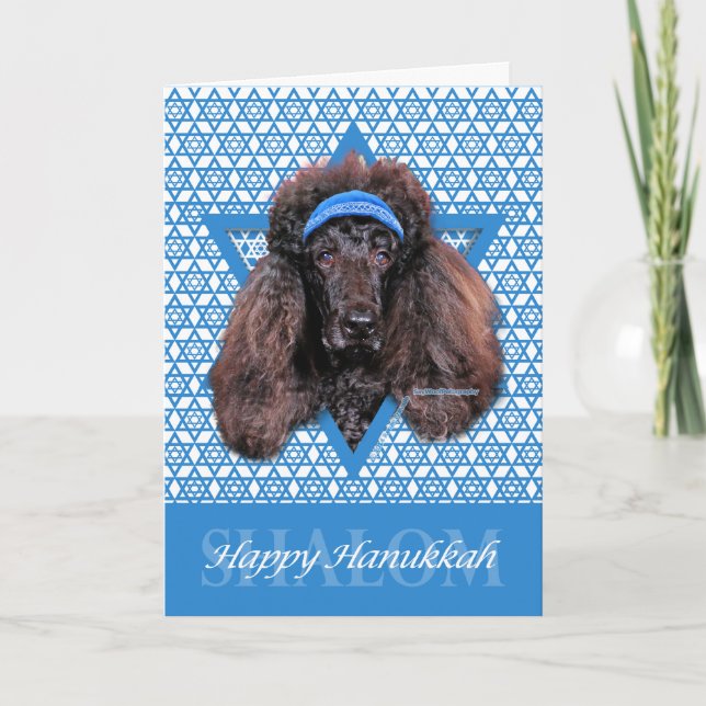 Cartes Pour Fêtes Annuelles Hanoukka Star of David - Poodle - Bix (Devant)