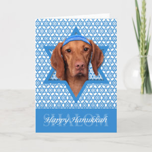 Cartes Pour Fêtes Annuelles Hanoukka Star of David - Vizsla - Reagan