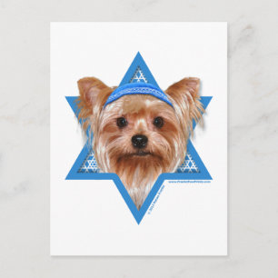 Cartes Pour Fêtes Annuelles Hanoukka Star of David - Yorkshire Terrier