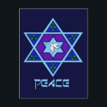 Cartes Pour Fêtes Annuelles Hanukkah<br><div class="desc">Blues of all shades,  lilac and lavender in a flower shape with a knotted six-sided star in the center is a great way to celebrate Hanukkah and express your individuality at the time.</div>