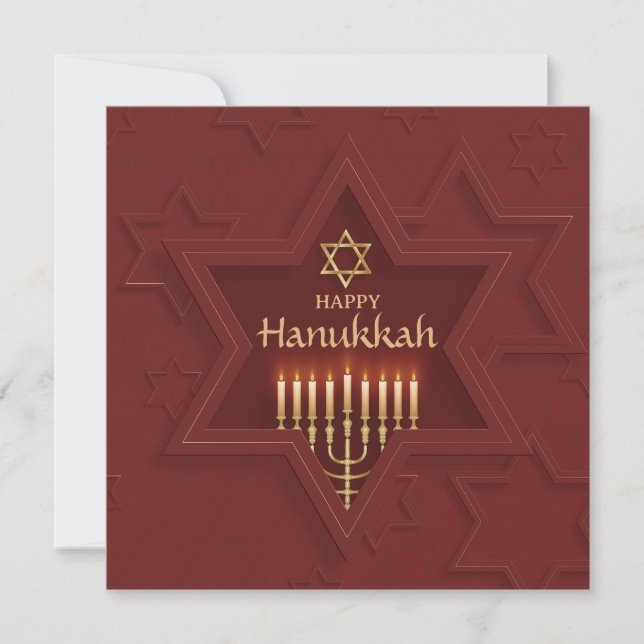Cartes Pour Fêtes Annuelles Hanukkah Élégant (Devant)