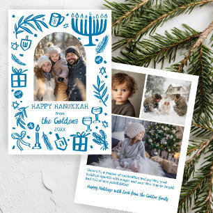 Cartes Pour Fêtes Annuelles Hanukkah Fantaisiste Arche personnalisée 4 PHOTOS 