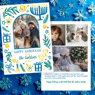 Cartes Pour Fêtes Annuelles Hanukkah Fantaisiste Arche personnalisée 4 PHOTOS 