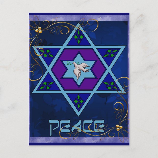 Cartes Pour Fêtes Annuelles Hanukkah Peace Art (Devant)