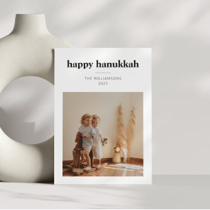 Cartes Pour Fêtes Annuelles Hanukkah Photo Minimaliste Moderne Scandinave