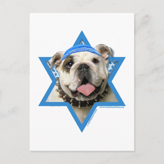 Cartes Pour Fêtes Annuelles Hanukkah Star of David - Bulldog (Devant)