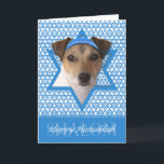 Cartes Pour Fêtes Annuelles Hanukkah Star of David - Jack Russell Terrier<br><div class="desc">What could make saying Happy Hanukkah more fun than having this Jack Russell Terrier Dog wearing a Yamaka surrounded by the Star of David. This whimsical holiday design will be sure to delight your friends and familiy as well as other dog lovers. This design est available sur 100 Dog Bal....</div>