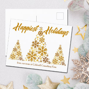 Cartes Pour Fêtes Annuelles Happest Holidays Chic Gold Christmas Tree Company