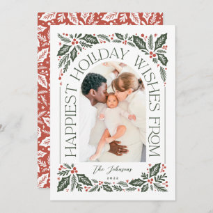 Cartes Pour Fêtes Annuelles Happiest Wives Arch Holly Berry 3 Photo Collage