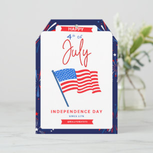 Cartes Pour Fêtes Annuelles #Happy4*OfJulyIndependenceDayFlatHolidayCard