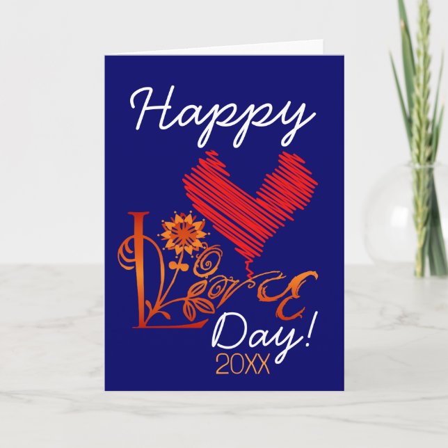 Cartes Pour Fêtes Annuelles HAPPY 2009 LOVE DAY Card (Devant)