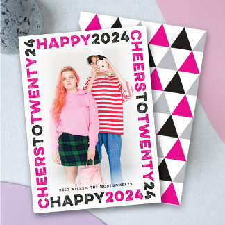 Cartes Pour Fêtes Annuelles Happy 2025 Blocks de la typographie de cadre Nouve