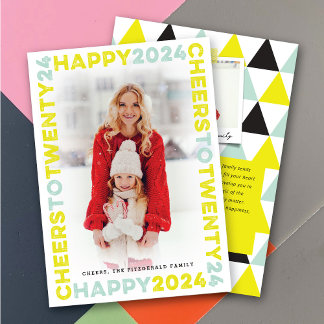 Cartes Pour Fêtes Annuelles Happy 2025 Blocks de la typographie de cadre Nouve