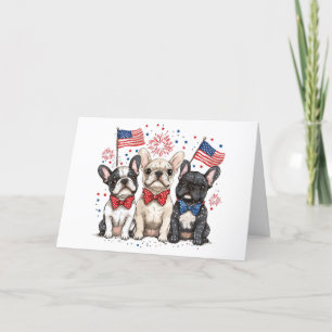 Cartes Pour Fêtes Annuelles Happy 4 juillet Bulldogs français