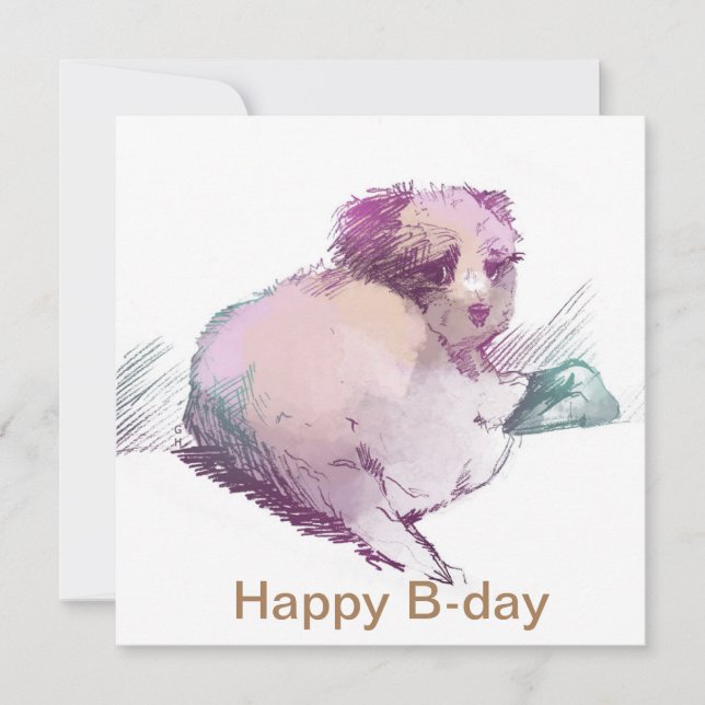 Cartes Pour Fêtes Annuelles Happy B-day birthday puppy (Devant)