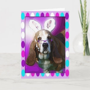 Cartes Pour Fêtes Annuelles Happy Basset Hound Salutation de Pâques