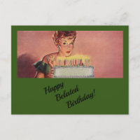 Happy Belated Birthday souhaite un style rétro vin