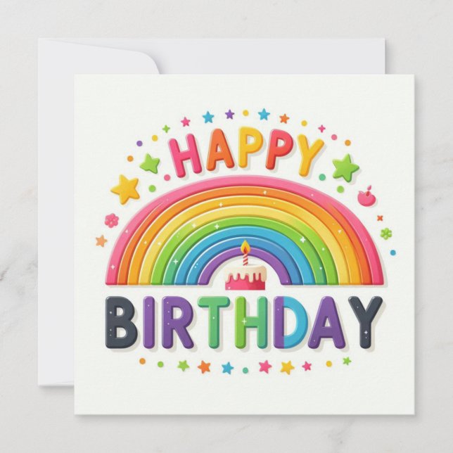 Cartes Pour Fêtes Annuelles Happy Birthday Flat Holiday Card (Devant)