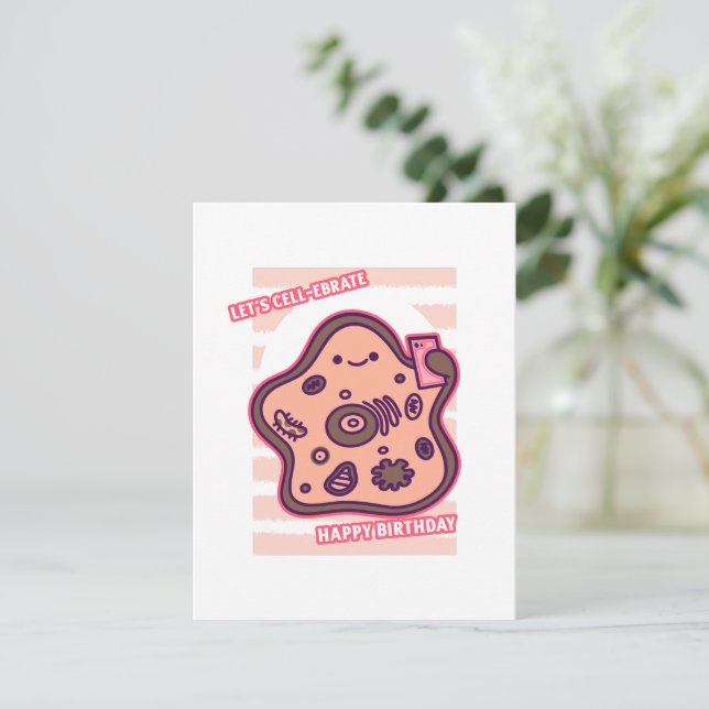 Cartes Pour Fêtes Annuelles Happy birthday lets celebrate biology cell pun (Debout devant)
