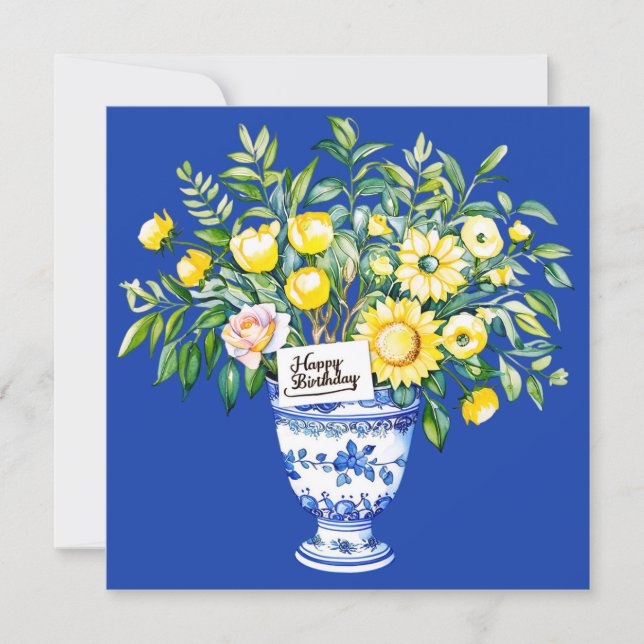 Cartes Pour Fêtes Annuelles Happy birthday my friend & bouquet of flowers  (Devant)