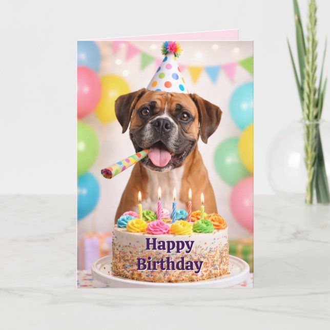Cartes Pour Fêtes Annuelles Happy Birthday Niece Cute Boxer Dog Birthday Card (Devant)