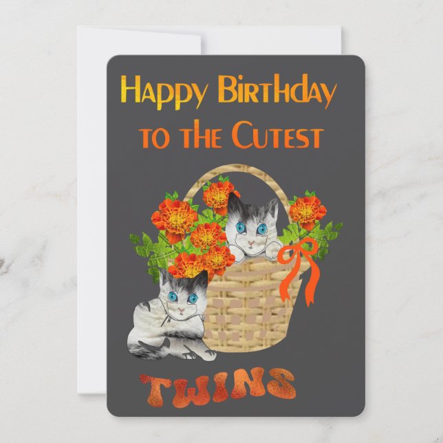 Cartes Pour Fêtes Annuelles Happy Birthday to the Cutest Twins (Devant)