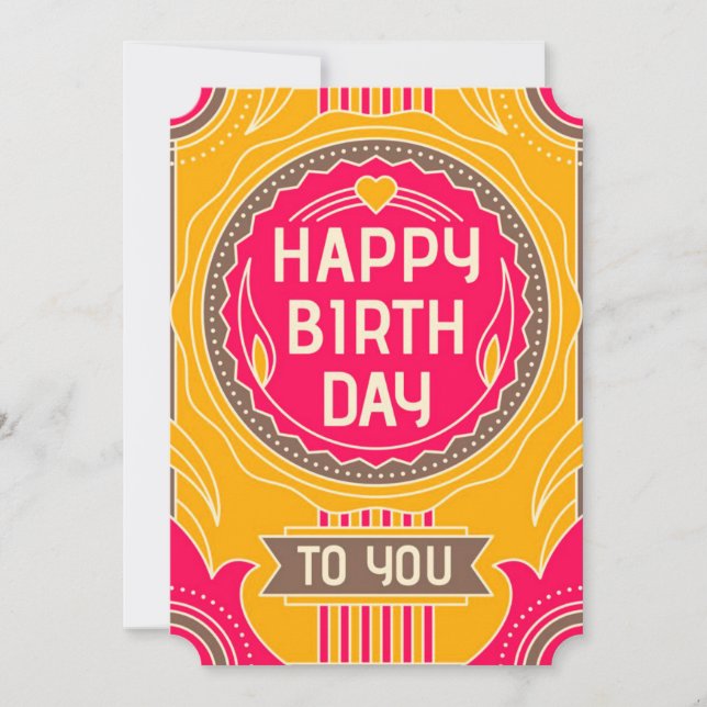 Cartes Pour Fêtes Annuelles Happy Birthday tu le You (Devant)