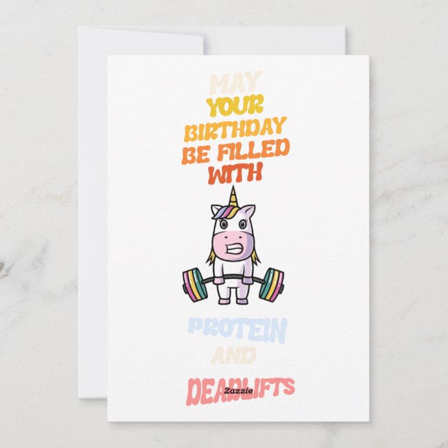 Cartes Pour Fêtes Annuelles Happy birthdy card protein and deadlift lover  (Dos)