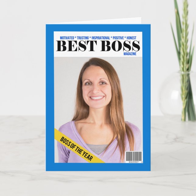 Cartes Pour Fêtes Annuelles Happy Boss's Day Best Boss Magazine Photo personna (Devant)