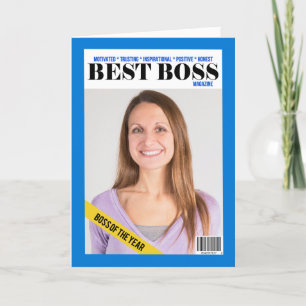 Cartes Pour Fêtes Annuelles Happy Boss's Day Best Boss Magazine Photo personna