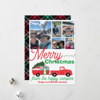 Cartes Pour Fêtes Annuelles Happy Camper RV Travel Trailer Noël Photos