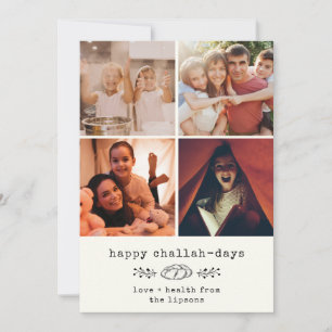 Cartes Pour Fêtes Annuelles Happy Challah Days Modern Hanoukka Photo Collage
