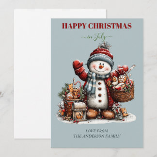 Cartes Pour Fêtes Annuelles Happy Christmas in July Snowman Greeting Card