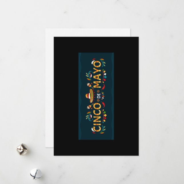 Cartes Pour Fêtes Annuelles Happy Cinco de May Greeting Card (Devant/Arrière en situation)