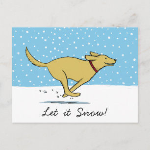 Cartes Pour Fêtes Annuelles Happy Dog Christmas   Winter Holiday   Let it Snow