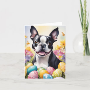 Cartes Pour Fêtes Annuelles Happy Easter Boston Terrier