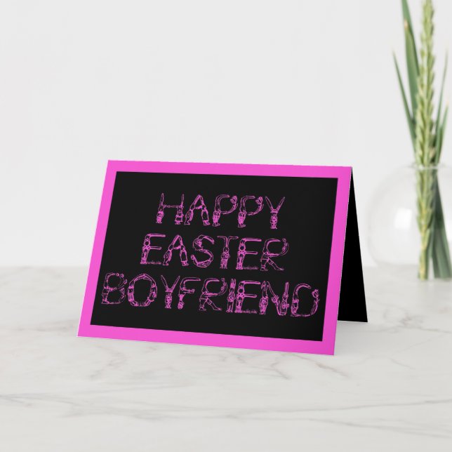 CARTES POUR FÊTES ANNUELLES HAPPY EASTER BOYFRIEND BUNNY RABBITS (Devant)
