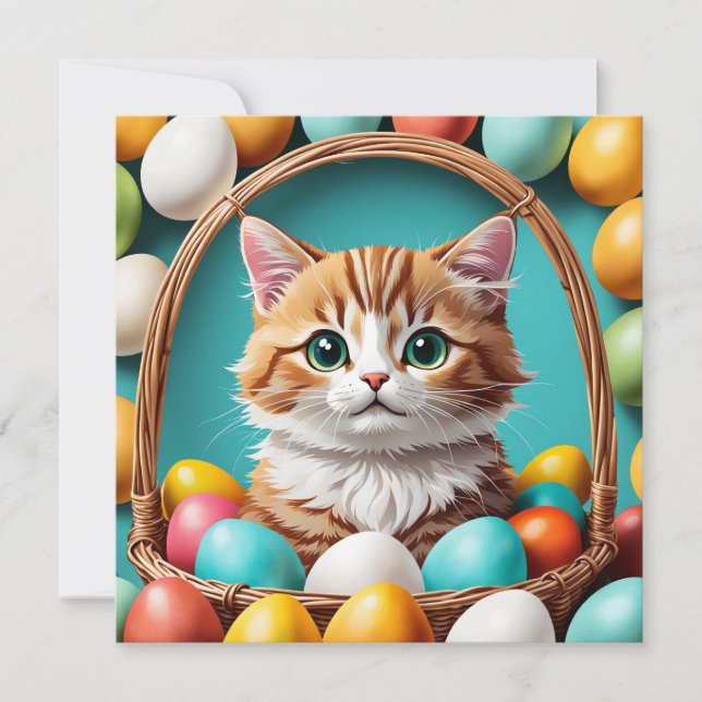 Cartes Pour Fêtes Annuelles happy easter cat (Devant)