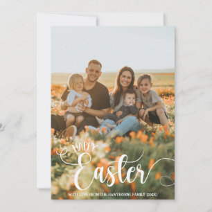 Cartes Pour Fêtes Annuelles "Happy Easter" Custom Photo moderne chic Letters