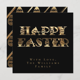 Cartes Pour Fêtes Annuelles Happy Easter Eggs Elegant Black and Gold Easter