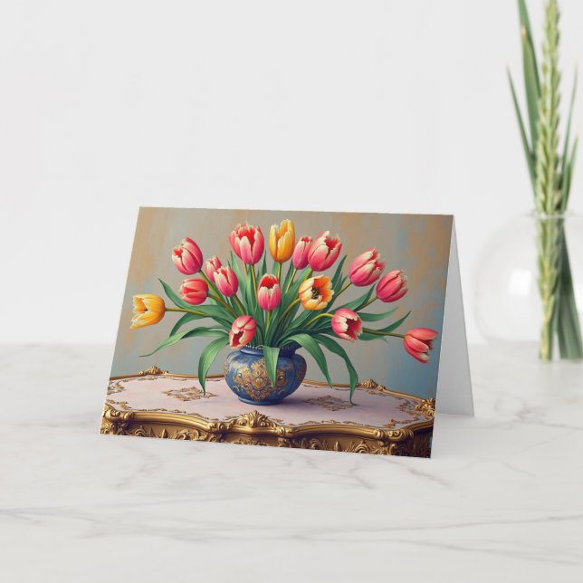 Cartes Pour Fêtes Annuelles Happy Easter Elegant Tulips (Devant)