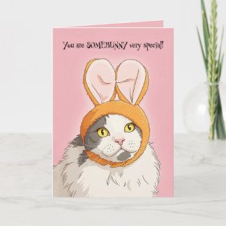 Cartes Pour Fêtes Annuelles Happy Easter For Anyone Cute Cat in Bunny Ears