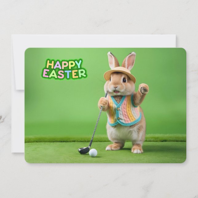 Cartes Pour Fêtes Annuelles Happy Easter from Hilton Head Island Golf Bunny (Devant)