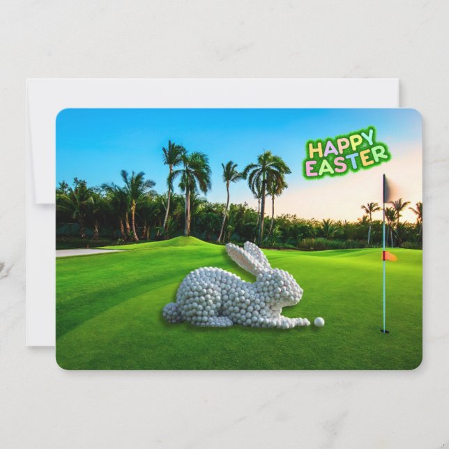 Cartes Pour Fêtes Annuelles Happy Easter from the Lowcountry Golf Ball Rabbit (Devant)
