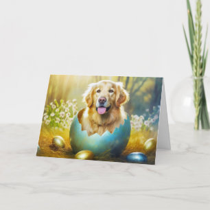 Cartes Pour Fêtes Annuelles Happy Easter Golden chien d'extraction