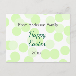 Cartes Pour Fêtes Annuelles Happy Easter gray green polka dots family name
