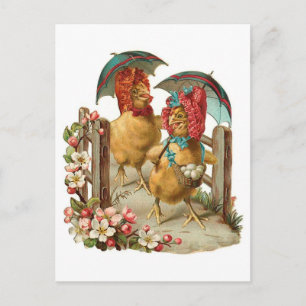 Cartes Pour Fêtes Annuelles Happy Easter Hens Vintage