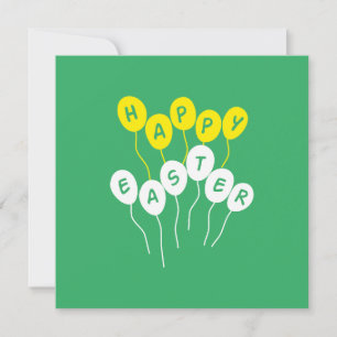 Cartes Pour Fêtes Annuelles Happy Easter Key Blanc et Jaune Ballons Nice
