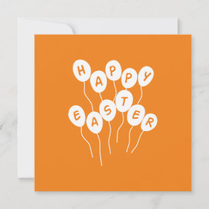 Cartes Pour Fêtes Annuelles Happy Easter Key Blanc et Orange Nice Ballons