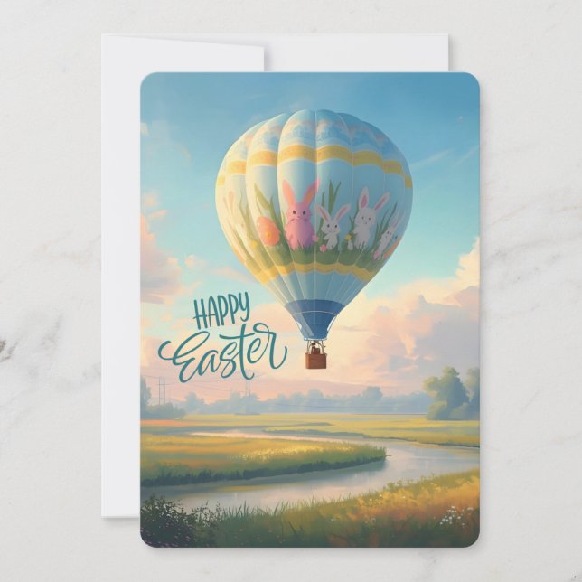 Cartes Pour Fêtes Annuelles Happy Easter Lowcountry Marshland Hot Air Balloon (Devant)
